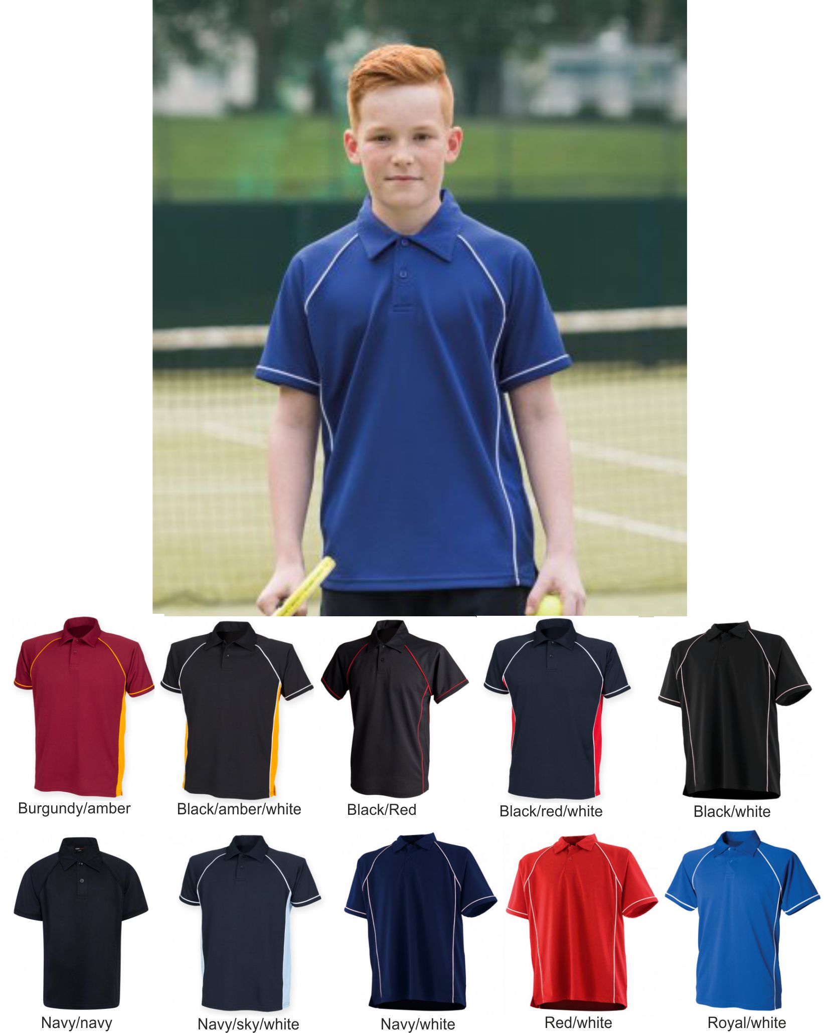 Finden & Hales LV372 Kids Performance Piped Polo
